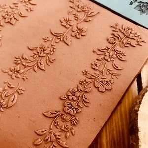 Floral Border Pattern Rubber Texture Mat for Polymer Clay, Air Dry Clay, Ceramic Dough 10*10cm size