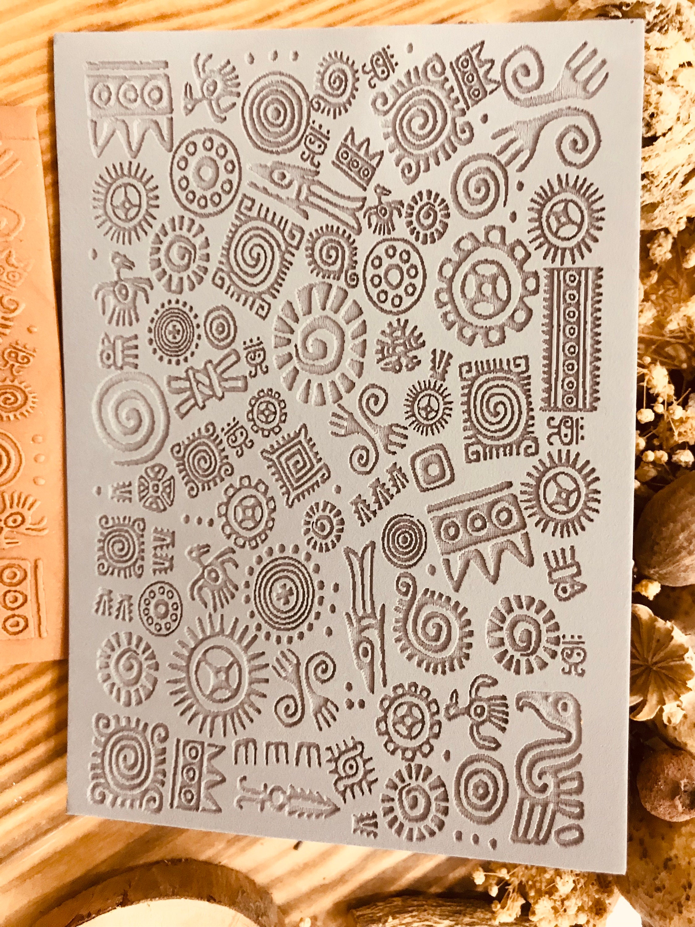 Aztec Rubber Texture Mat: Polymer Clay Stamp (10x14 Cm) - Etsy
