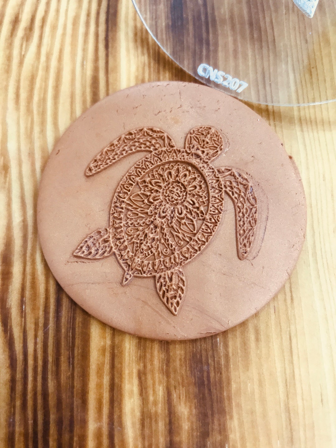 Mandala Turtle Texture Mat: Acrylic Clay Debossing Stamp - Etsy