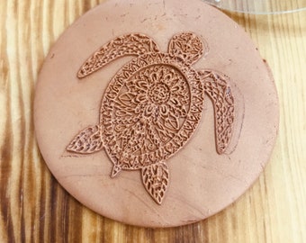 Mandala Turtle Texture Mat: Acrylic Clay Debossing Stamp