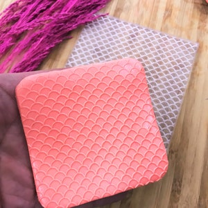 Mermaid Scale Texture Mat: Acrylic Clay Embosser, Earring Supplies
