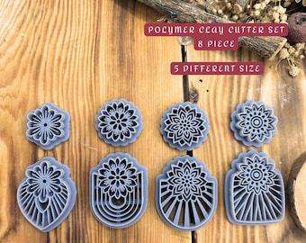 Polymer Clay Earring Cutter Set – 8 Pieces | 30–50 mm(1.18"–1.96") | Jewelry Making