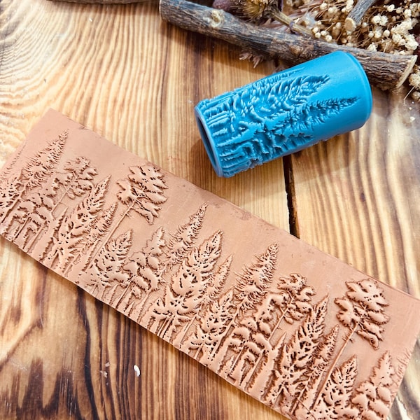 Forest Scene Texture Roller: Polymer Clay, Ceramic Embossing Tool