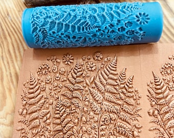 Fern Botanical Texture Roller – Seamless Clay & Soap Embossing Tool