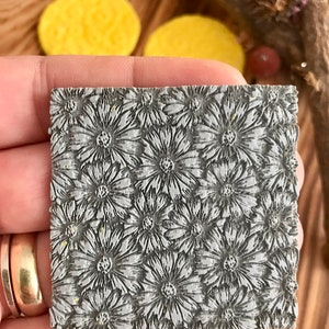 Sunflower/Daisy Pattern Rubber Texture Mat⎥Polymer Clay Tools⎥Earring Making⎥Hand Roller⎥Clay Texture Tool⎥Jewellery Tools