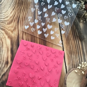 Heart Pattern Texture Mat, Acrylic Texture Sheet Polymer Clay Impression Mat, Acrylic Ceramic texture tool, Polymer Clay Earring Tool