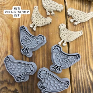 Jeu de tampons en forme de poule - Poterie de ferme, fabrication d'argile et de savon