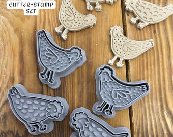 Hen Shaped Stamp Set - Farmhouse Pottery, Clay & Soap Making