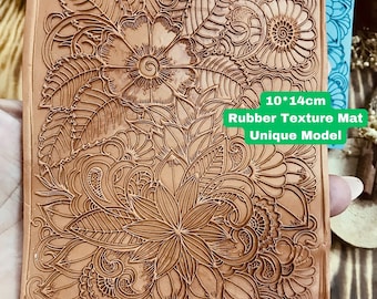 Floral Rubber Texture Mat with a unique floral pattern in 10*14cm dimensions for polymer clay, ceramics⎥Polymer Clay Tools⎥Earring Making