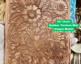 Floral Rubber Texture Mat with a unique floral pattern in 10*14cm dimensions for polymer clay, ceramics⎥Polymer Clay Tools⎥Earring Making