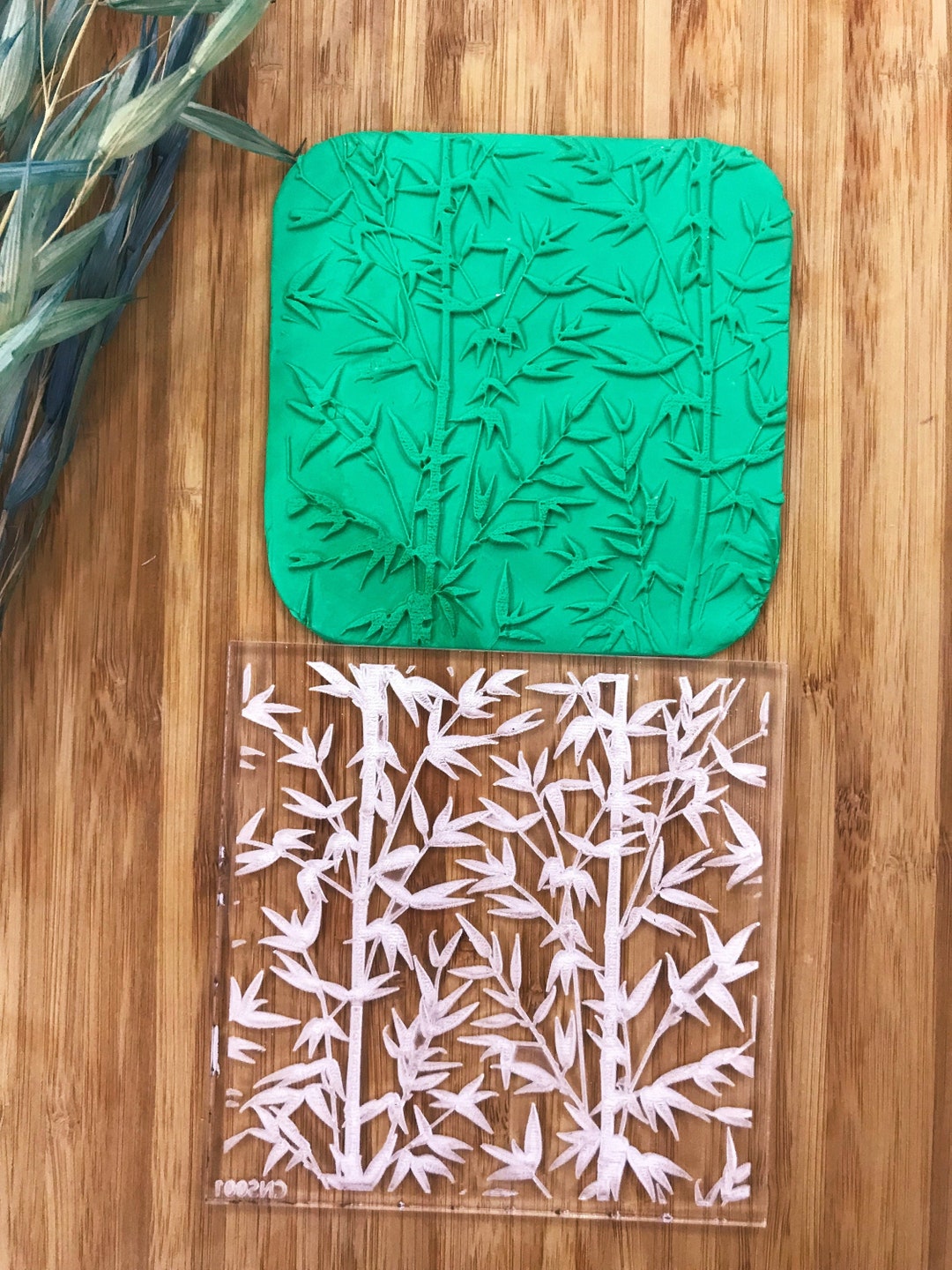 Bamboo Texture Mat: Rubber/acrylic Stamp for Clay & Cookies - Etsy