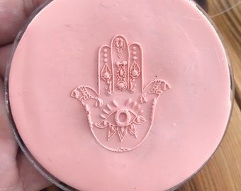 Hamsa Hand Acrylic Texture Stamp for Polymer Clay, Embossing Stamp For Polymer Clay, Texture Sheet, Clay Stamp, Pottery Tools