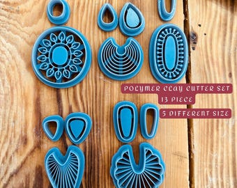 Polymer Clay Earring Cutter Set – 13 Pieces | 30–50 mm(1.18"–1.96") | Jewelry Making