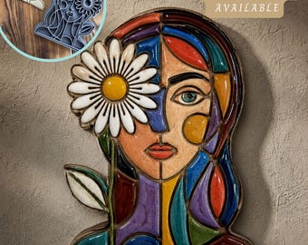 Abstract Floral Woman Clay Cutter Stamp, Polymer Soap Air Dry Tool