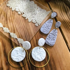 Bridal Lace Texture Sheet: Polymer Clay Embossing Stamp