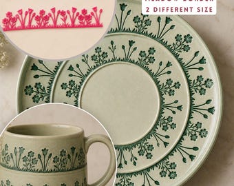 Flexstamp™ – Flexible Clay Stamp | Botanical Wildflower Grass Texture | Organic Meadow Pattern