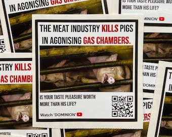 Pigs in the meat industry vegan activism stickers || design 2