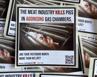 Pigs in the meat industry vegan activism stickers