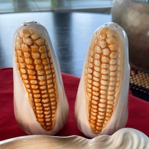 Vintage Ceramic Corn on the Cob Serving Set - 1950s Farmhouse Kitchenware