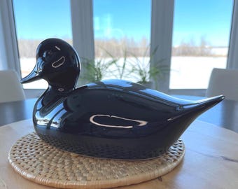 Vintage IKEA Black Ceramic Duck Figurine – MCM Minimalist Decor