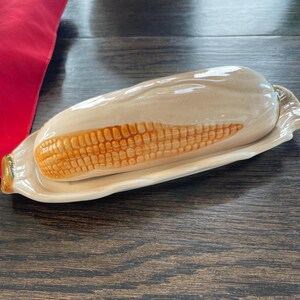 Vintage Ceramic Corn on the Cob Serving Set - 1950s Farmhouse Kitchenware