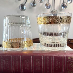 Vintage Culver Tyrol Gold Tumblers: Mid-Century Barware, Set of 2