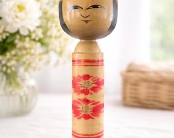 関口東亜こけし、ヴィンテージ木製創作こけし、日本の手作り民芸品