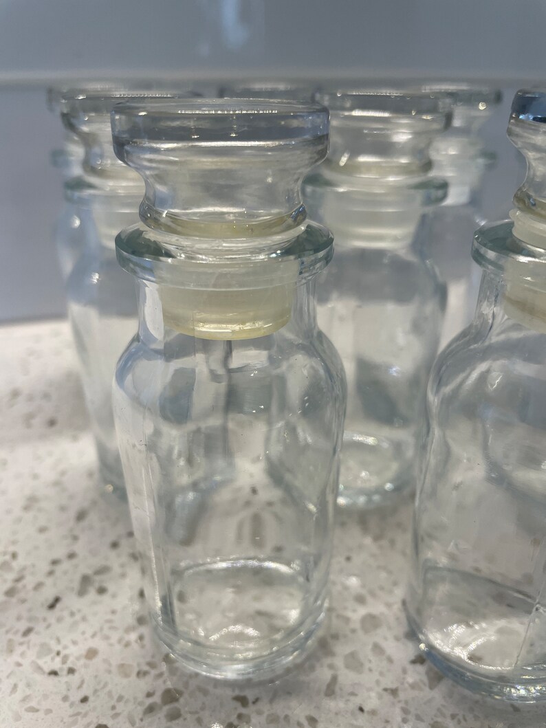 Vintage Glass Apothecary Spice Jars Bottle With Glass Etsy