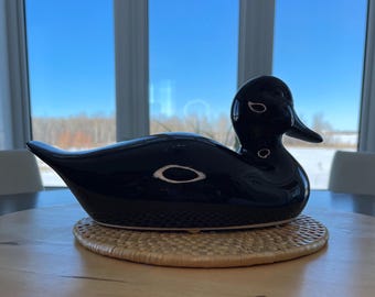 Vintage IKEA Black Ceramic Duck Figurine – MCM Minimalist Decor