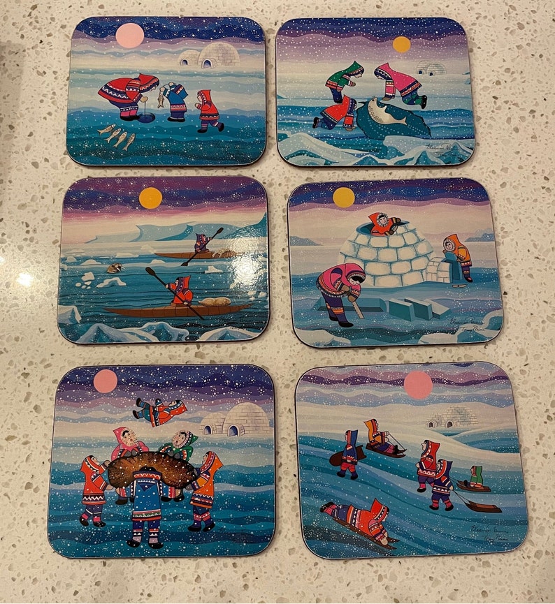 Vintage Jason Designer Collection Coaster Set Inuit Etsy