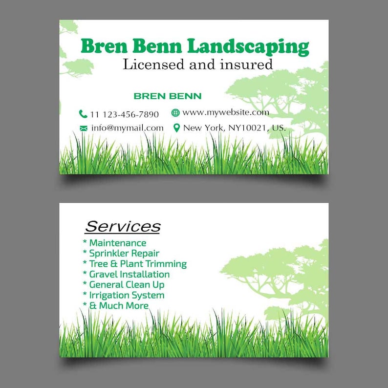 Tree Service Business Cards _ Custom Personalized Trimming Etsy