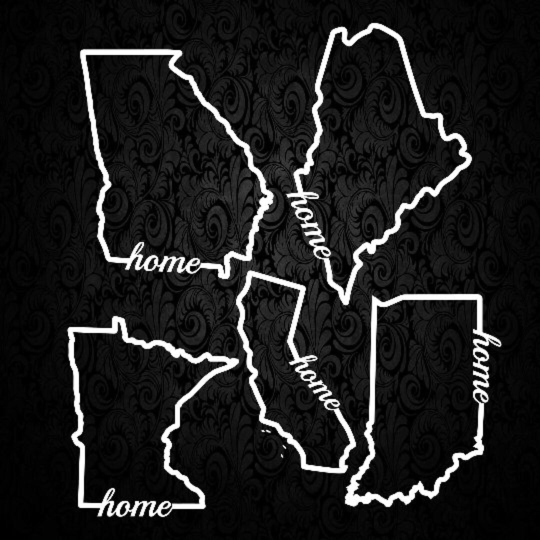 Home State Outline Decal-all 50 States Available-home State Outline ...