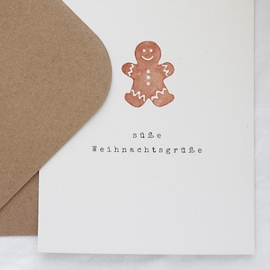 Karte Weihnachtsgrüße Lebkuchen Naturpapier nachhaltig A6