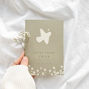 Karte Einladung Taube Taufe Kommunion Konfirmation Set Personalisierbar Mit Namen Umschlag Minimalistisch Klappkarte A6