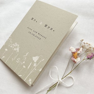Karte Hochzeit Mr. & Mrs. Glückwunschkarte Personalisierbar Namen Klappkarte Nachhaltig A6