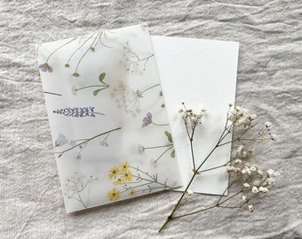 Briefumschlag Blumenliebe Einladung Geschenk Besonderer Umschlag 3er Set Frühling Sommer Transparentes Papier