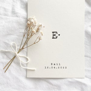 Karte Geburt Buchstabenkarte Glückwunsch Personalisierbar Name Minimalistisch A6 Postkarte