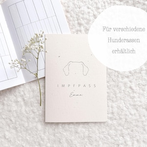 Impfpasshülle Hund Öhrchen Hundeliebe personalisierbar Mit Namen minimalistisch