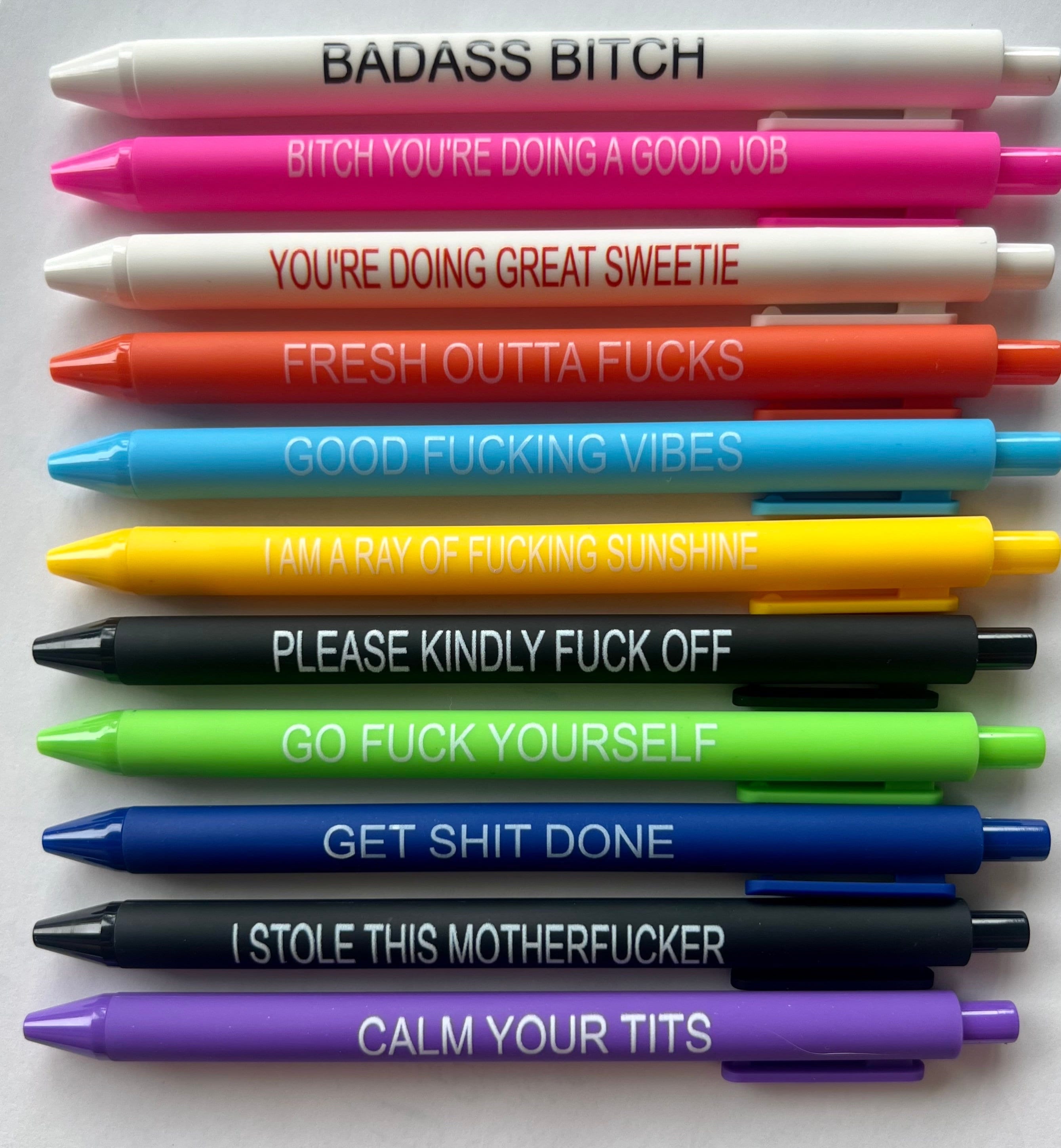 Nylea Funny Gel Pens Set - Fun Pens Perfect for Office Gifts, Adult Co –  BargzNY