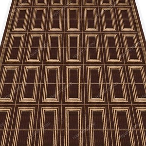 Hand Knotted Area Rug Geometric Modern Rug Brown and Beige Rug Luxury Handmade Wool Rugs for Living Bedroom Office 6x9 8x10 9x12 10x14 12x15