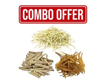 Safed Musli, Shatavari, Ashwagandha Root 300 g Pakiet łączony 100 g Każde zioło