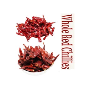 Natural Red Chili - Red Chili - Pure Red Chili - Organic Red Chili - Red Chili Gift - Dried Red Chili - Indian Spices - Lal Mirchi Saboot