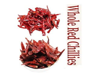 Natuurlijke rode chili - rode chili - pure rode chili - biologische rode chili - rode chili cadeau - gedroogde rode chili - Indiase kruiden - Lal Mirchi Saboot