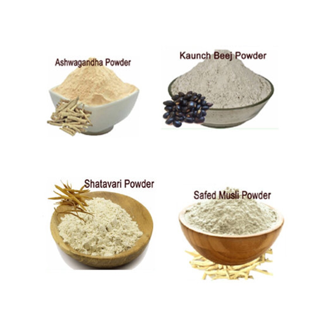 thumbnail image 2 of Aavi Organic Safed Musli, Ashwagandha, Shatavar & Konch Beej Roots Pack – Ayurvedic Herb Set For Men (15 Mg) 2 of 5