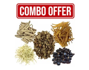 Kaunch Beej, Gokhru, Shatavar, Safed Musli, Ashwagandha 250 Gm Combo Pack  [50 Gm Each]