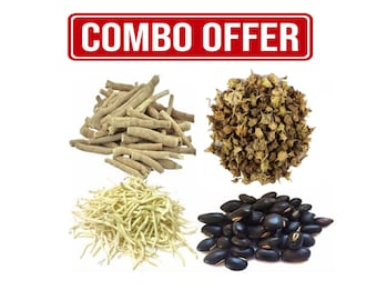 Safed Musli, Kaunch Beej, Ashwagandha, Gokhru, 200 Gm Combo Pack 50 Gm Each