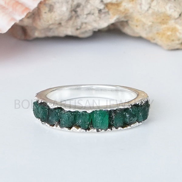 Raw Emerald Ring - Etsy