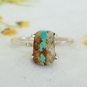 Royston Turquoise Ring: Sterling Silver Boho Jewelry