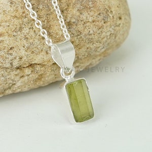 Raw Peridot Pendant,  Handmade Jewelry, Peridot Crystal Pendant, August Birthstone, Raw Gemstone Pendant, Peridot Necklace, Christmas Gift