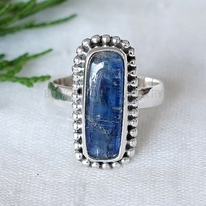 Blue Kyanite Ring: 925 Sterling Silver, Handmade Gemstone Jewelry